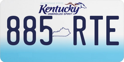 KY license plate 885RTE