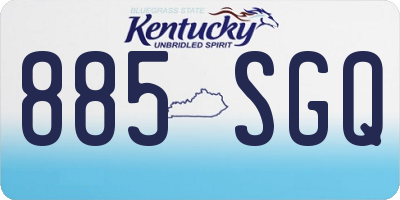 KY license plate 885SGQ