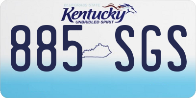 KY license plate 885SGS