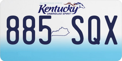 KY license plate 885SQX