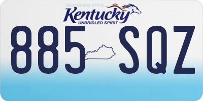 KY license plate 885SQZ