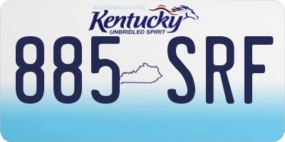 KY license plate 885SRF