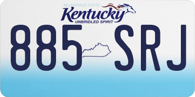 KY license plate 885SRJ