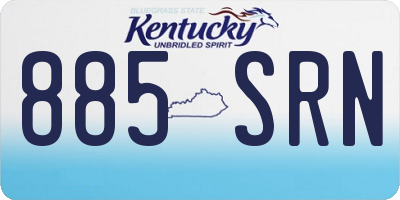 KY license plate 885SRN