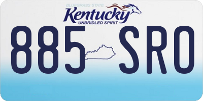 KY license plate 885SRO