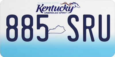 KY license plate 885SRU