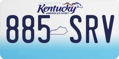 KY license plate 885SRV