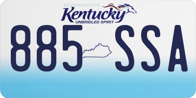 KY license plate 885SSA