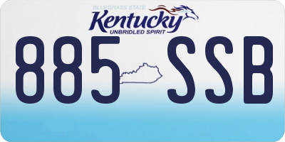 KY license plate 885SSB