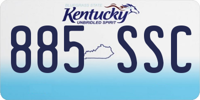 KY license plate 885SSC
