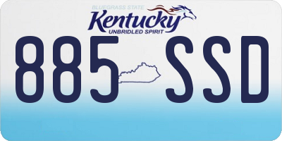 KY license plate 885SSD