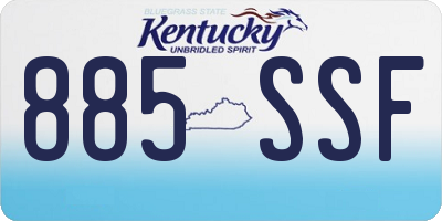 KY license plate 885SSF