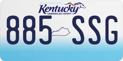 KY license plate 885SSG