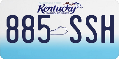 KY license plate 885SSH