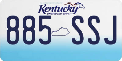 KY license plate 885SSJ