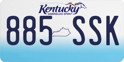 KY license plate 885SSK