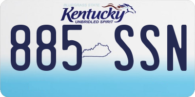 KY license plate 885SSN