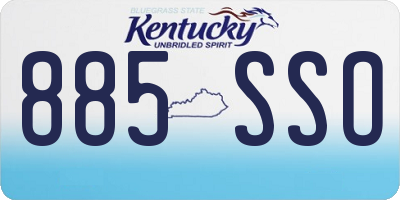 KY license plate 885SSO