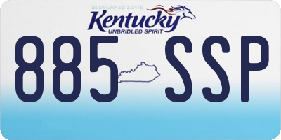 KY license plate 885SSP