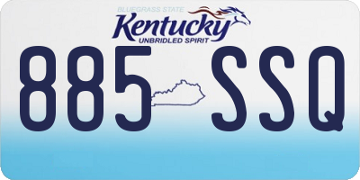 KY license plate 885SSQ