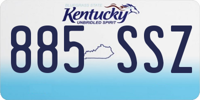 KY license plate 885SSZ