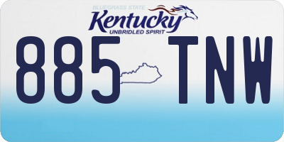 KY license plate 885TNW