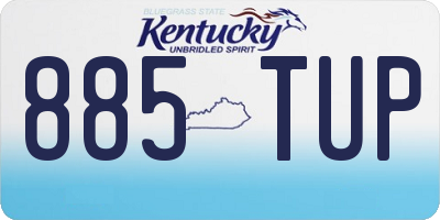 KY license plate 885TUP