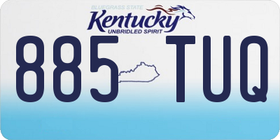 KY license plate 885TUQ