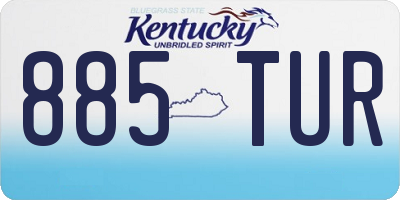KY license plate 885TUR