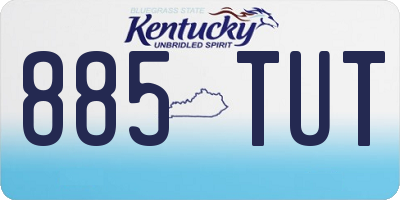KY license plate 885TUT