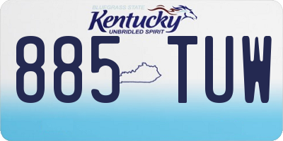 KY license plate 885TUW
