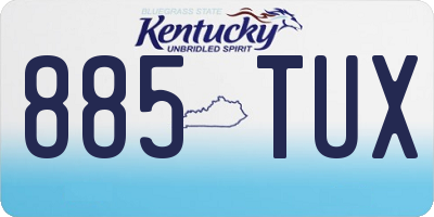 KY license plate 885TUX