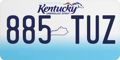 KY license plate 885TUZ