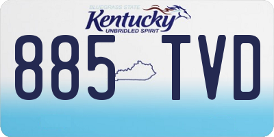 KY license plate 885TVD