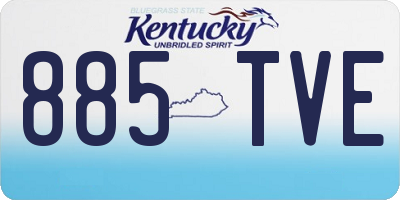 KY license plate 885TVE