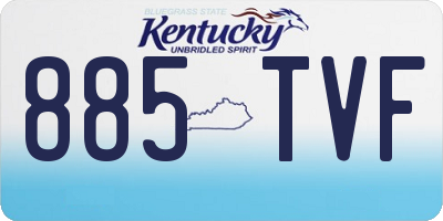 KY license plate 885TVF