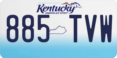 KY license plate 885TVW