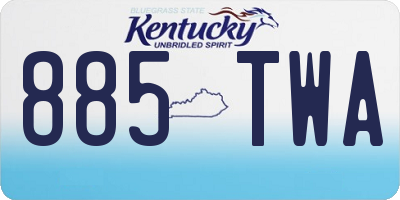 KY license plate 885TWA