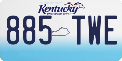 KY license plate 885TWE