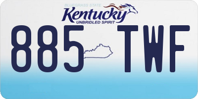 KY license plate 885TWF