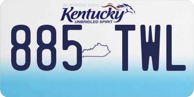 KY license plate 885TWL