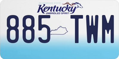 KY license plate 885TWM