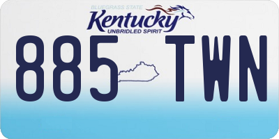 KY license plate 885TWN