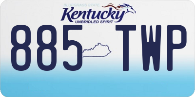 KY license plate 885TWP