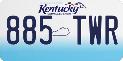 KY license plate 885TWR