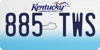 KY license plate 885TWS