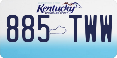 KY license plate 885TWW