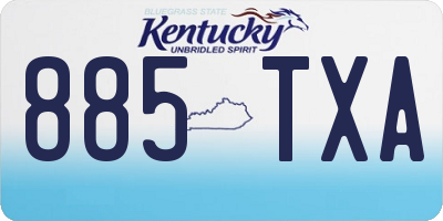 KY license plate 885TXA