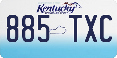 KY license plate 885TXC
