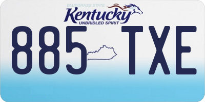 KY license plate 885TXE